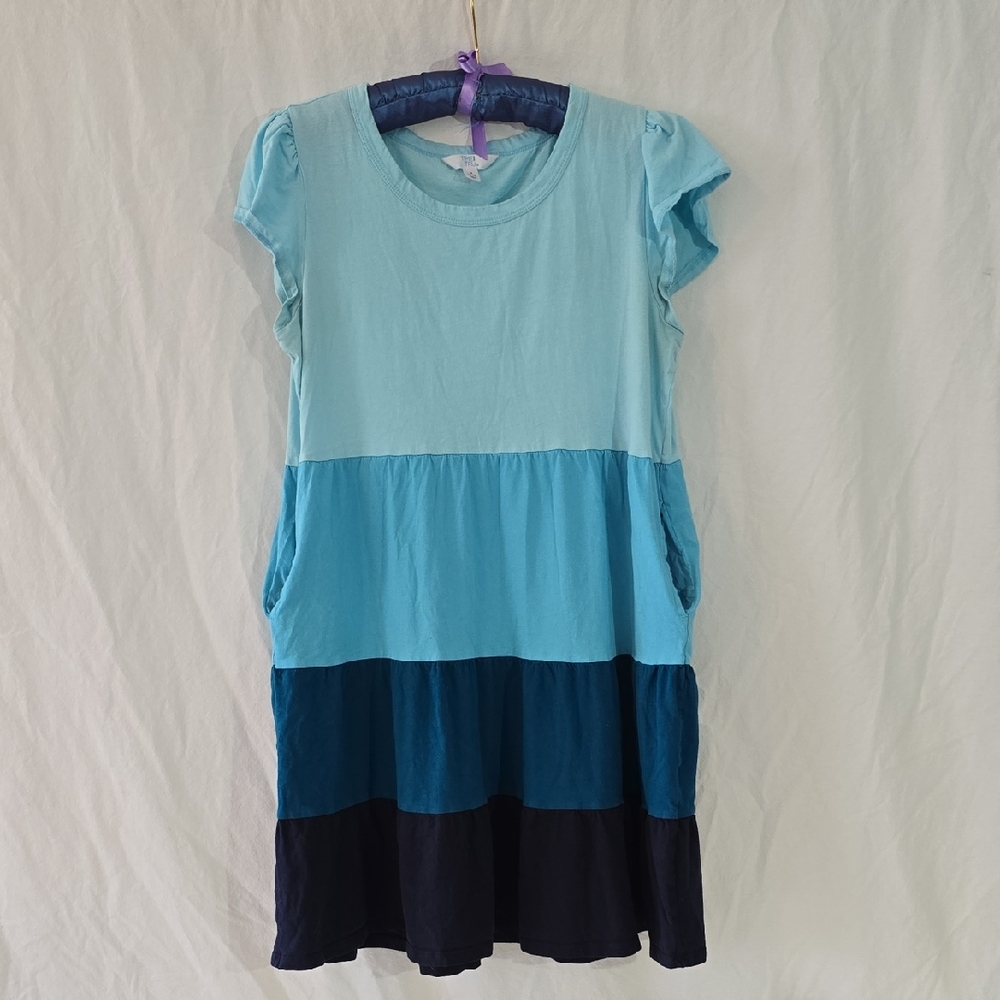 Time and Tru Women's Blue Tiered Dress